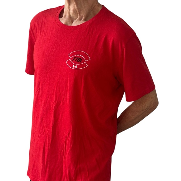 Under Armour Other - Under Armour Red Short Sleeve Tee HeatGear Red Football Graphic Tee Men’s XL